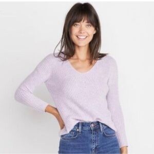 Marine Layer ribbed v-neck sweater cashmere blend
